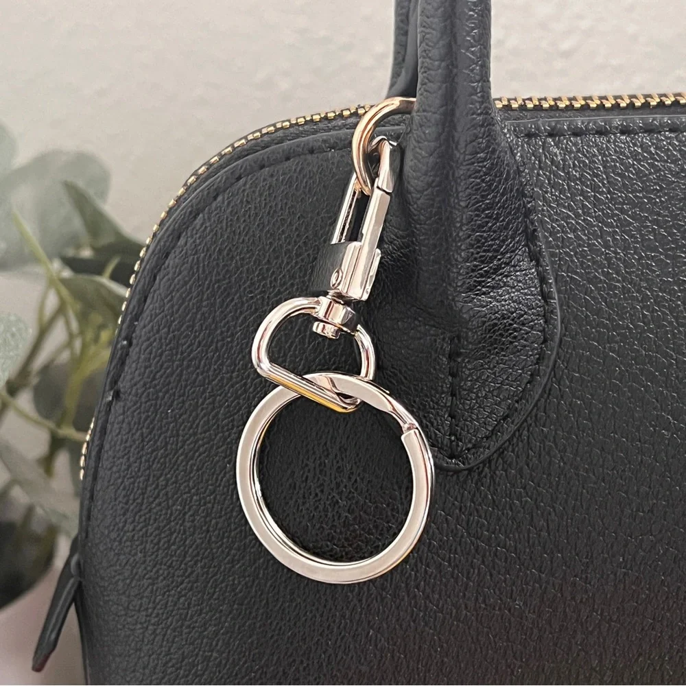 Silver Keychain Swivel Clip Bag Charm in Polished Silver